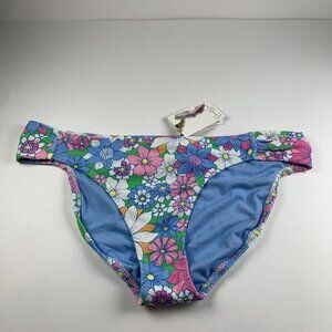 Jessica Simpson Crazy Daisy Shirred-Side Hipster Bikini Bottom Women's XL Multi
